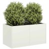 Jardinière blanc 80x40x40 cm acier laminé à froid 