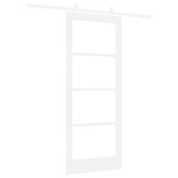 Porte Coulissante avec Kit de Matériel Blanc 83x202 cm en Bois Massif de Pin 