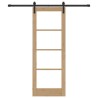 Porte coulissante avec quincaillerie 'ORKDAL'Bois massif & Verre 