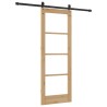 Porte coulissante avec quincaillerie 'ORKDAL'Bois massif & Verre 