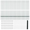 Poteaux de Clôture 11 pcs U-Channel Vert 120 cm Acier 