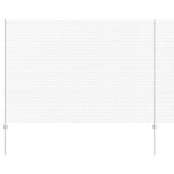 Clôture en fil soudé avec 22 poteaux U Argent 1.6x25 m Acier 