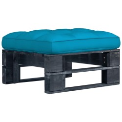 Pouf palette de jardin noir bois de pin imprégné 
