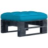 Pouf palette de jardin noir bois de pin imprégné 