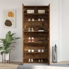 Cabinet à chaussures en bois vieilli 80x35,5x180 cm en bois d'ingénierie 