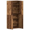 Cabinet à chaussures en bois vieilli 80x35,5x180 cm en bois d'ingénierie 