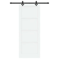 Porte coulissante avec quincaillerie 'ORKDAL'en bois massif de pin blanc 
