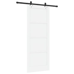 Porte coulissante avec quincaillerie 'ORKDAL'en bois massif de pin blanc 