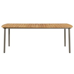Table de jardin 200x100x72 cm Bois d'acacia solide et acier 