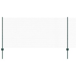 Pieux de clôture 11 pcs U-Channel vert 100 cm en acier 