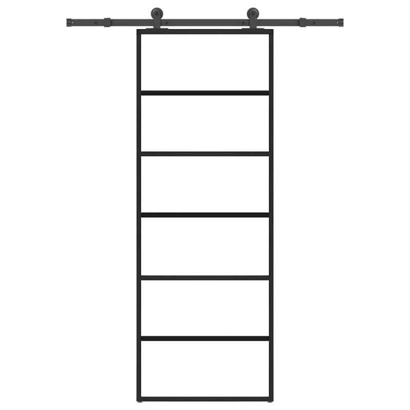 Porte coulissante avec kit de quincaillerie 76x205 cm Verre ESG 