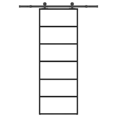 Porte coulissante avec kit de quincaillerie 76x205 cm Verre ESG 