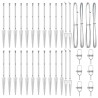 Poteaux de clôture avec pointe, 26 pcs, Ø32mm, 100 cm, en acier galvanisé 