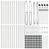 Poteaux de clôture avec pointe, 26 pcs, Ø32mm, 100 cm, en acier galvanisé 