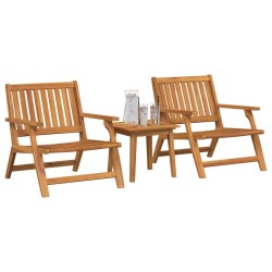 Ensemble de chaises de jardin avec table 3 pcs en bois d'acacia 