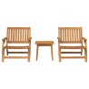 Ensemble de chaises de jardin avec table 3 pcs en bois d'acacia 