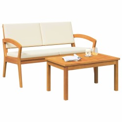 Ensemble Bistro 2 Pièces avec Coussins en Bois d'Acacia 