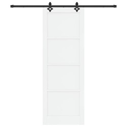 Porte Coulissante ORKDAL Blanche Ensemble de 2 Blanc et noir 