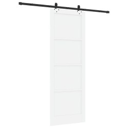 Porte Coulissante ORKDAL Blanche Ensemble de 2 Blanc et noir 