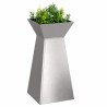 Jardinières pilier 2 pcs avec bol 35x35x73 cm en acier inoxydable. 