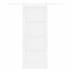 Porte coulissante avec kit de quincaillerie blanche 83x211 cm bois massif pin 