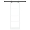 Porte coulissante avec set de matériel "ORKDAL" bois massif blanc et verre 