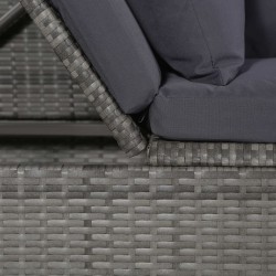 Lit de jardin Gris 200x60 cm Résine tressée 