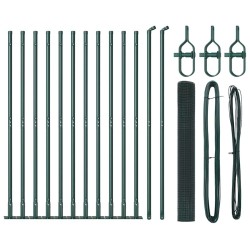 Clôture en Fil Soudé avec 13 Poteaux Flangés Vert 1.2x25 m Acier 