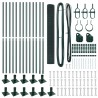 Clôture en Fil Soudé avec 13 Poteaux Flangés Vert 1.2x25 m Acier 