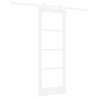 Porte Coulissante avec Quincaillerie 'ORKDAL'Bois Massif et Verre Blanc 