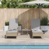Ensemble de chaises longues Ensemble de 3 Beige Rattan PE, métal 