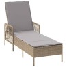Ensemble de chaises longues Ensemble de 3 Beige Rattan PE, métal 