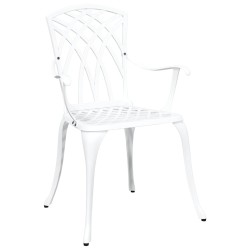 Chaises de jardin 2 pcs Aluminium moulé blanc 