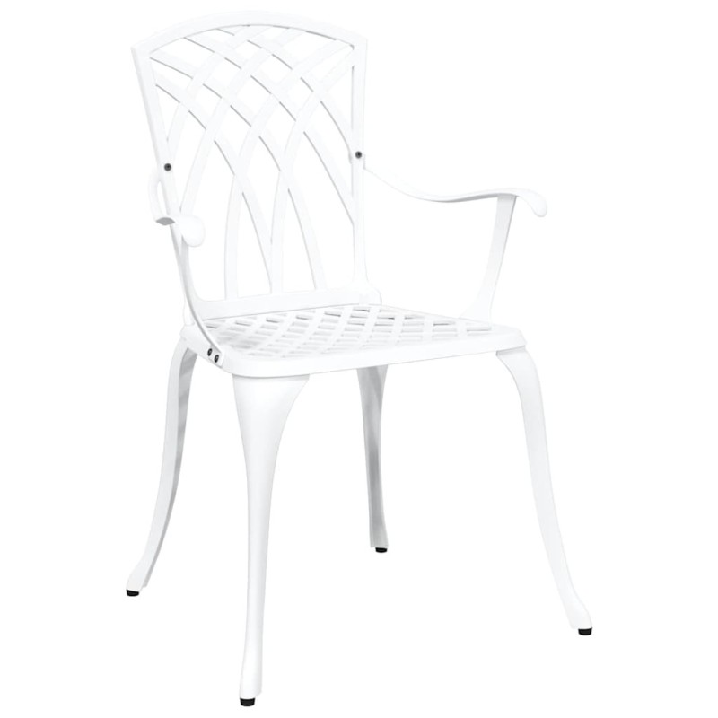 Chaises de jardin 2 pcs Aluminium moulé blanc 