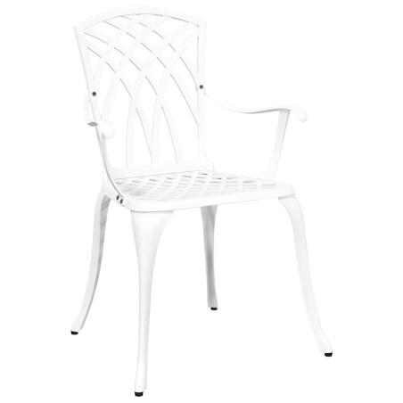 Chaises de jardin 2 pcs Aluminium moulé blanc 
