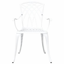 Chaises de jardin 2 pcs Aluminium moulé blanc 