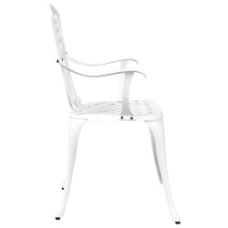 Chaises de jardin 2 pcs Aluminium moulé blanc 
