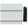 Poteaux de Clôture 11 pcs U-Channel Vert 60 cm Acier 