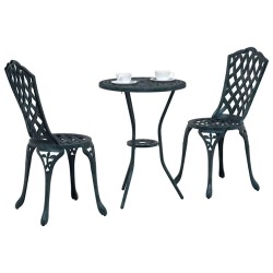 Ensemble Bistro de Jardin en Aluminium Couleur Verte 3 Pièces vidaXL 
