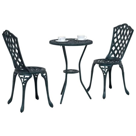 Ensemble Bistro de Jardin en Aluminium Couleur Verte 3 Pièces vidaXL 