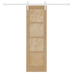 Porte Coulissante avec Ensemble de Quincaillerie 61x198.5 cm Bois Massif Pin 