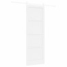 Porte coulissante avec matériel blanc 83x232 cm en bois massif de pin 