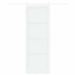 Porte coulissante avec matériel blanc 83x232 cm en bois massif de pin 