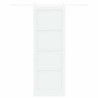Porte coulissante avec matériel blanc 83x232 cm en bois massif de pin 