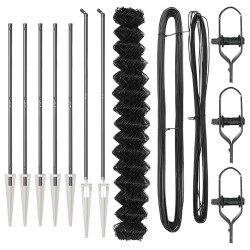 Jeu de Poteaux de Clôture Gris 1.6 x 10 m Acier galvanisé 