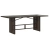 Table de jardin dessus en verre marron 190x80x74 cm 