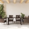Table de jardin dessus en verre marron 190x80x74 cm 