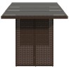 Table de jardin dessus en verre marron 190x80x74 cm 