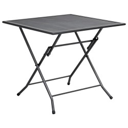 Table pliable en maille 80x80x72 cm Acier Anthracite 
