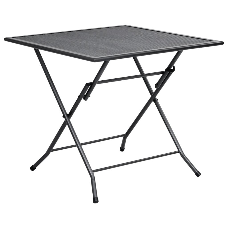 Table pliable en maille 80x80x72 cm Acier Anthracite 
